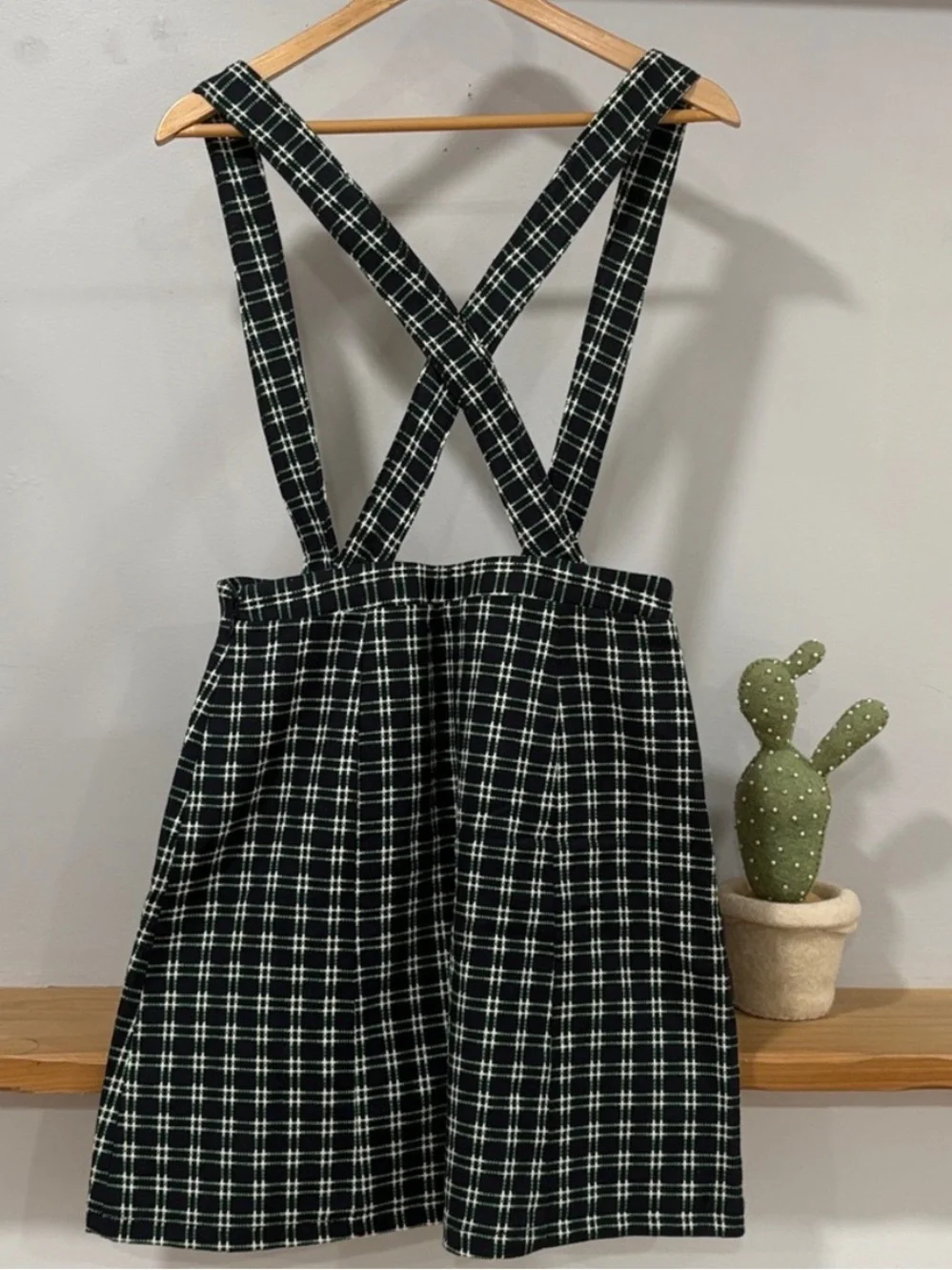 Anthropologie Maeve Plaid Pinafore Mini Skirt, Size 8, NWT